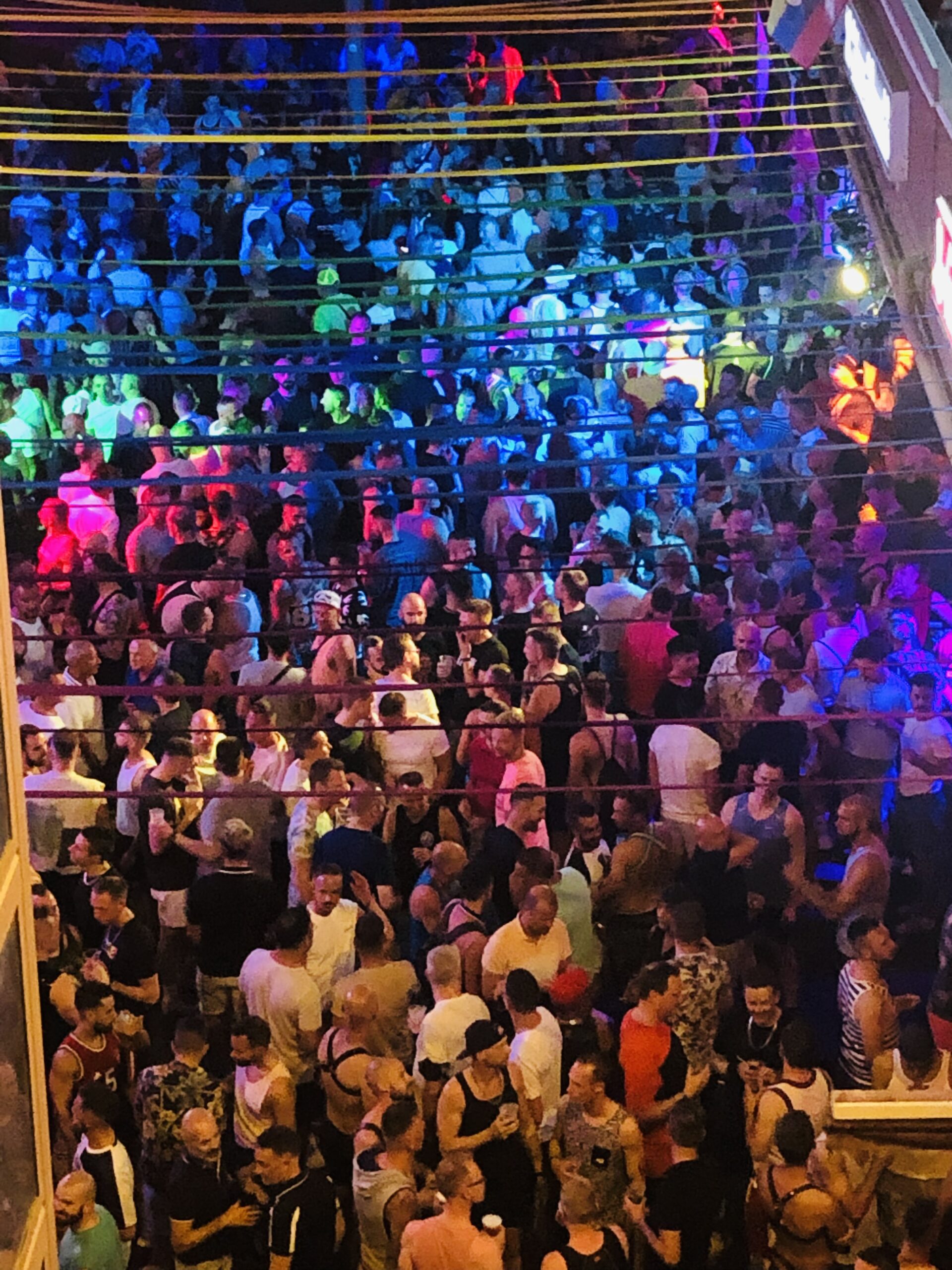 Crowds celebrating Pride in Maspalomas, Gran Canaria